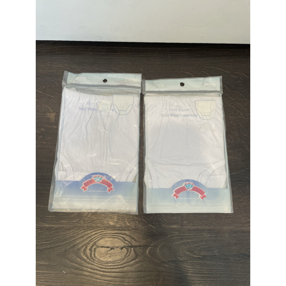 Baby Panties, White, Baby Diaper Cover, Cotton Panties Vintage 2 Packs Sz Medium